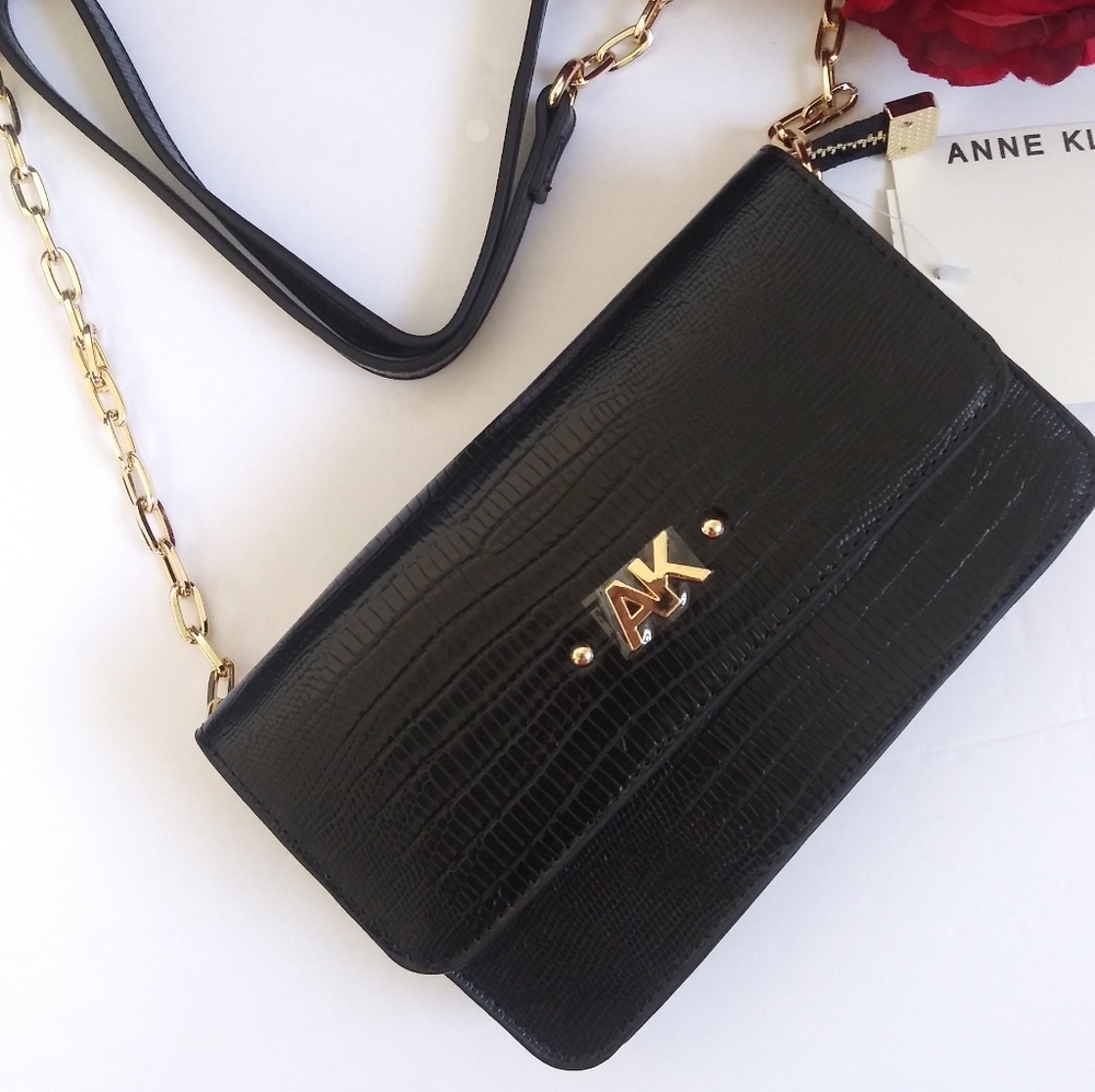NWT ANNE KLEIN CROSSBODY MINI BAG WALLET ON A CHAIN WITH IPHONE COMPARTMENT - Picture 1 of 13
